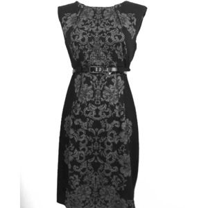 NEW Connected apparel black gray floral dress sz 8